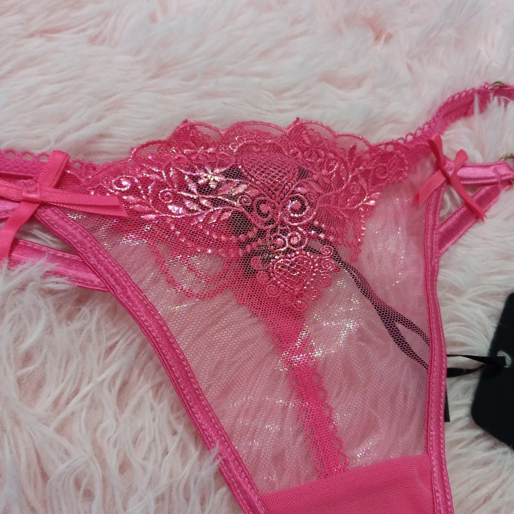 Honey Birdette luxury lingerie panty -Natalie wild pink! Shimmery sex - Picture 7 of 16